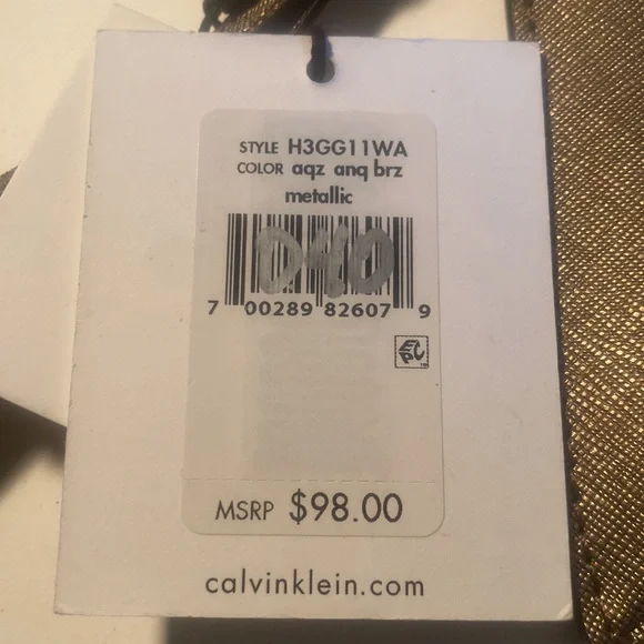 CALVIN KLEIN Wristlet. NEW. Bronze metallic color with Gold hardware. - Picture 9 of 9